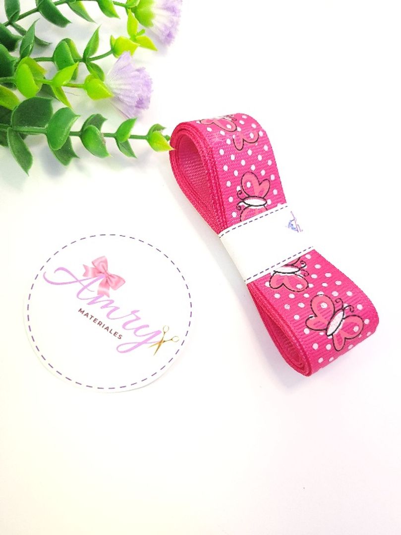 Estam. 2.5cm Faya Estampada Fucsia 