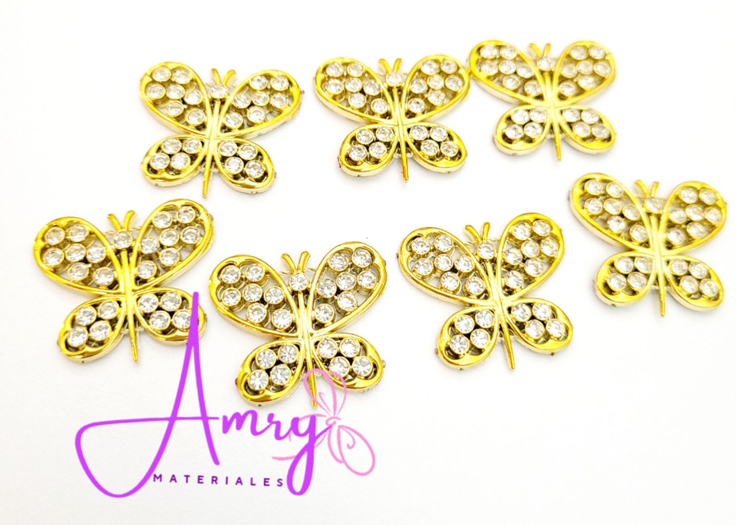 Mariposa 2.5x2cm Dorada Brillo