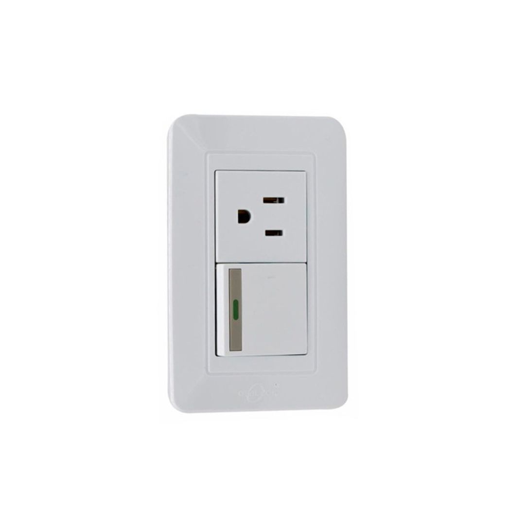 TOMA SWICHE CONMUTABLE BLANCA 6A120 250V