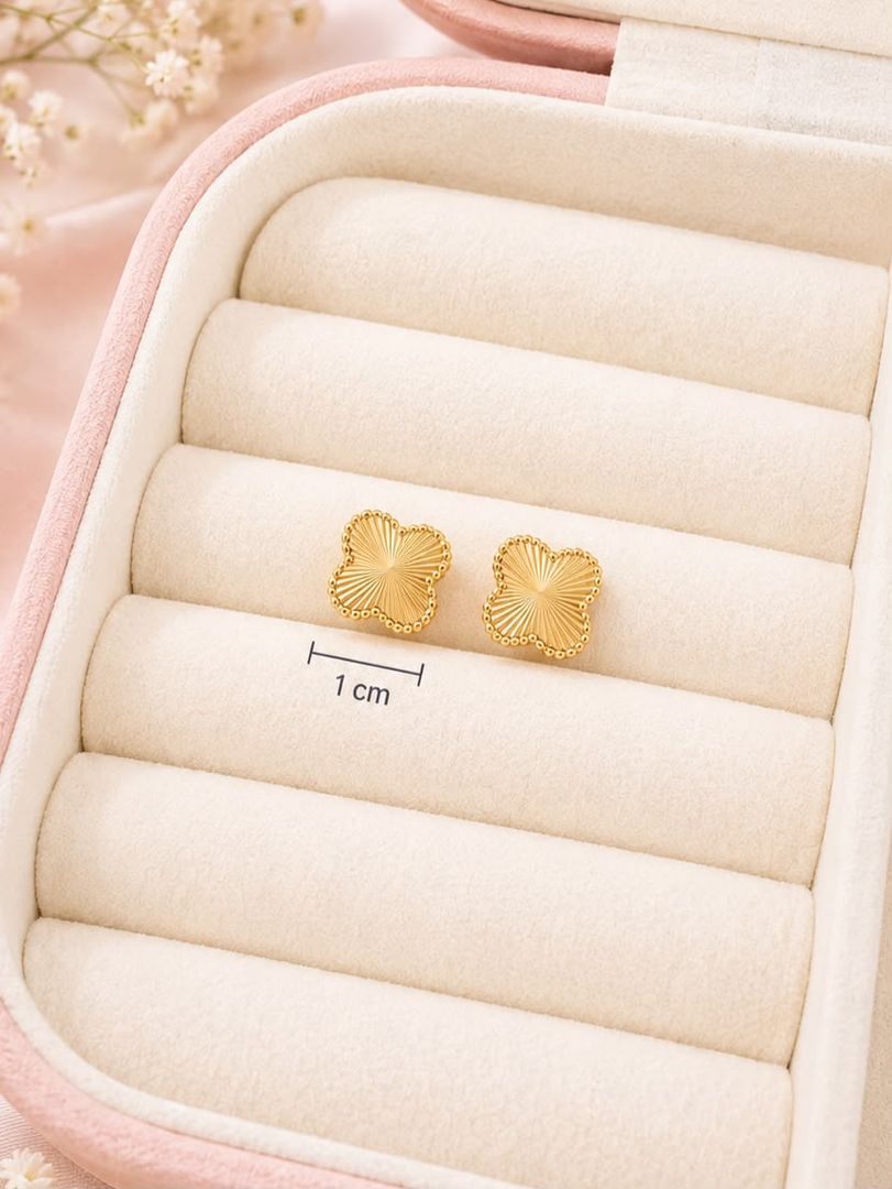 Aretes Trébol Dorado