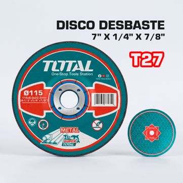 Imagen del producto DISCO DESBASTE 7" X 1/4" X 7/8" T 27