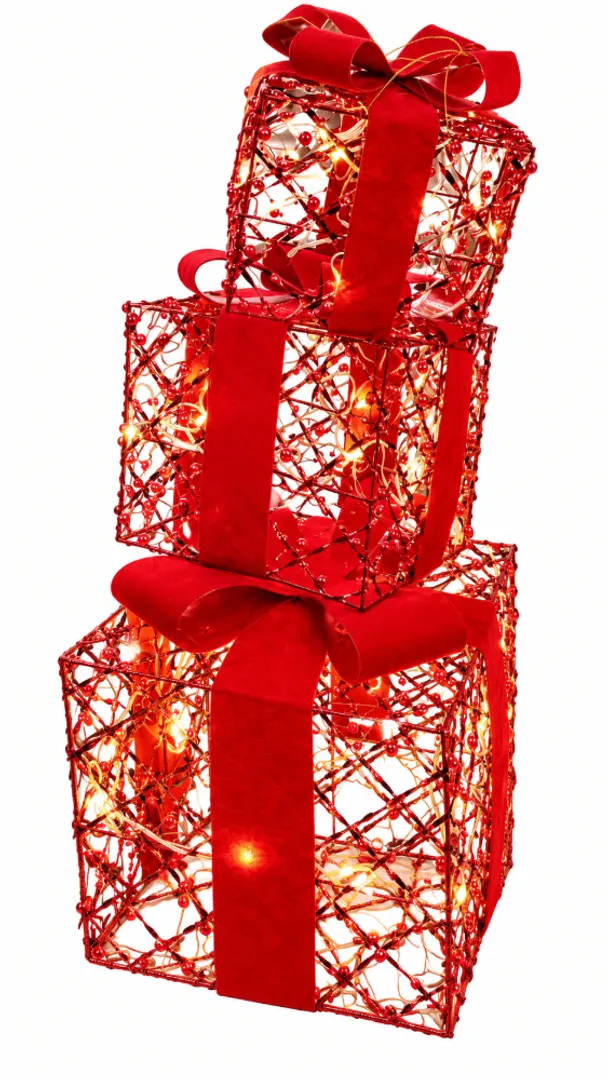 SET DE REGALOS X 3 CON PIEDRERIA ROJO LUZ CALIDA