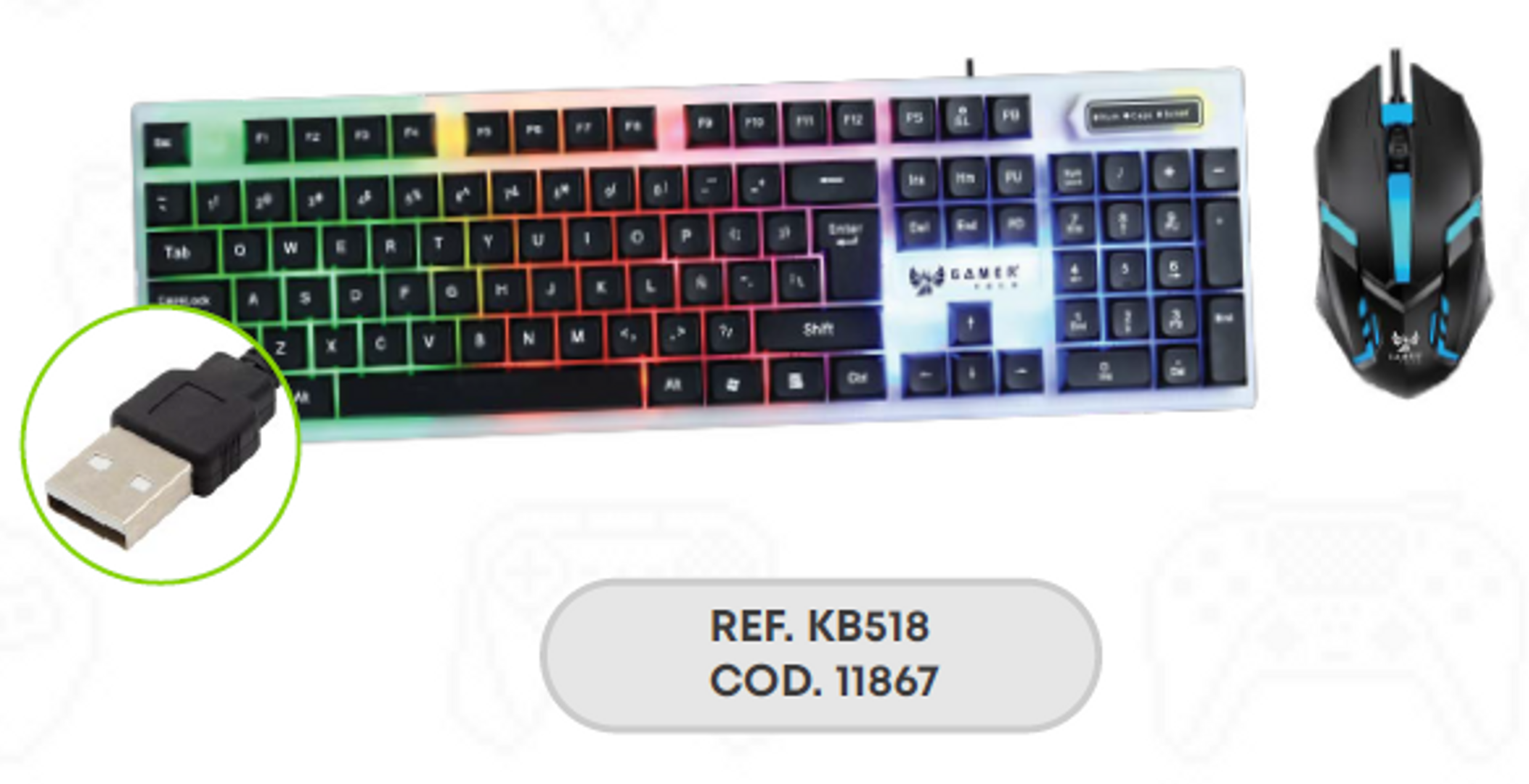 COMBO TECLADO Y MOUSE USB GAMER - KB518