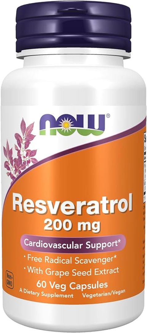Resveratrol 200 mg con vino tintO 60 cap NOW