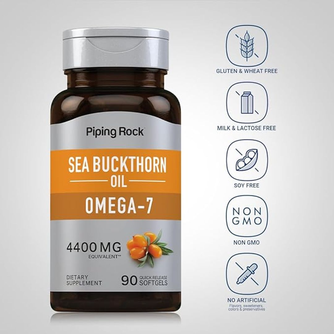Aceite de espino amarillo con Omega 7 4.400mg 90 softgels Piping Rock