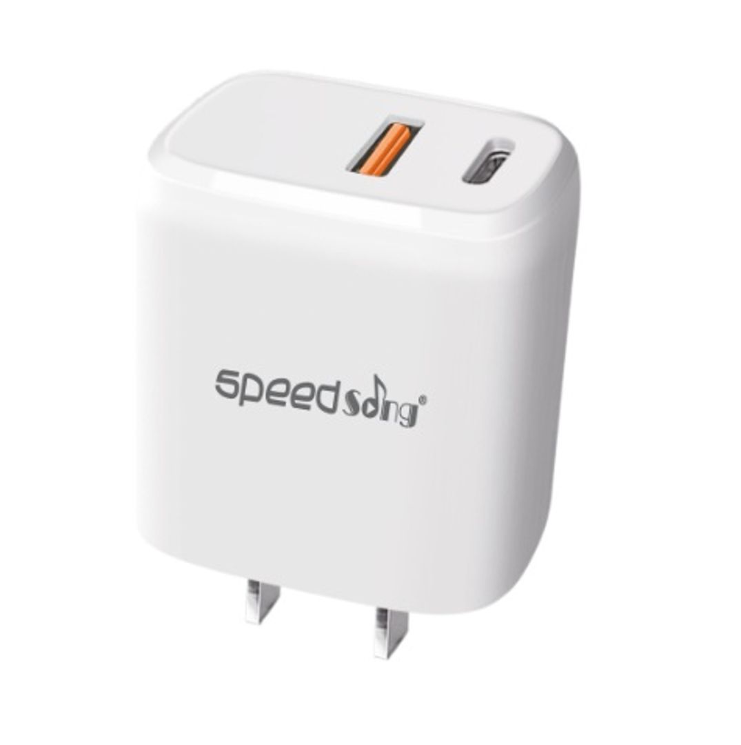 Cabeza cargador Tipo C y USB 20W SpeedSong
