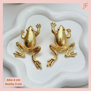 Imagen del producto Aretes Topo Ranas Doradas 