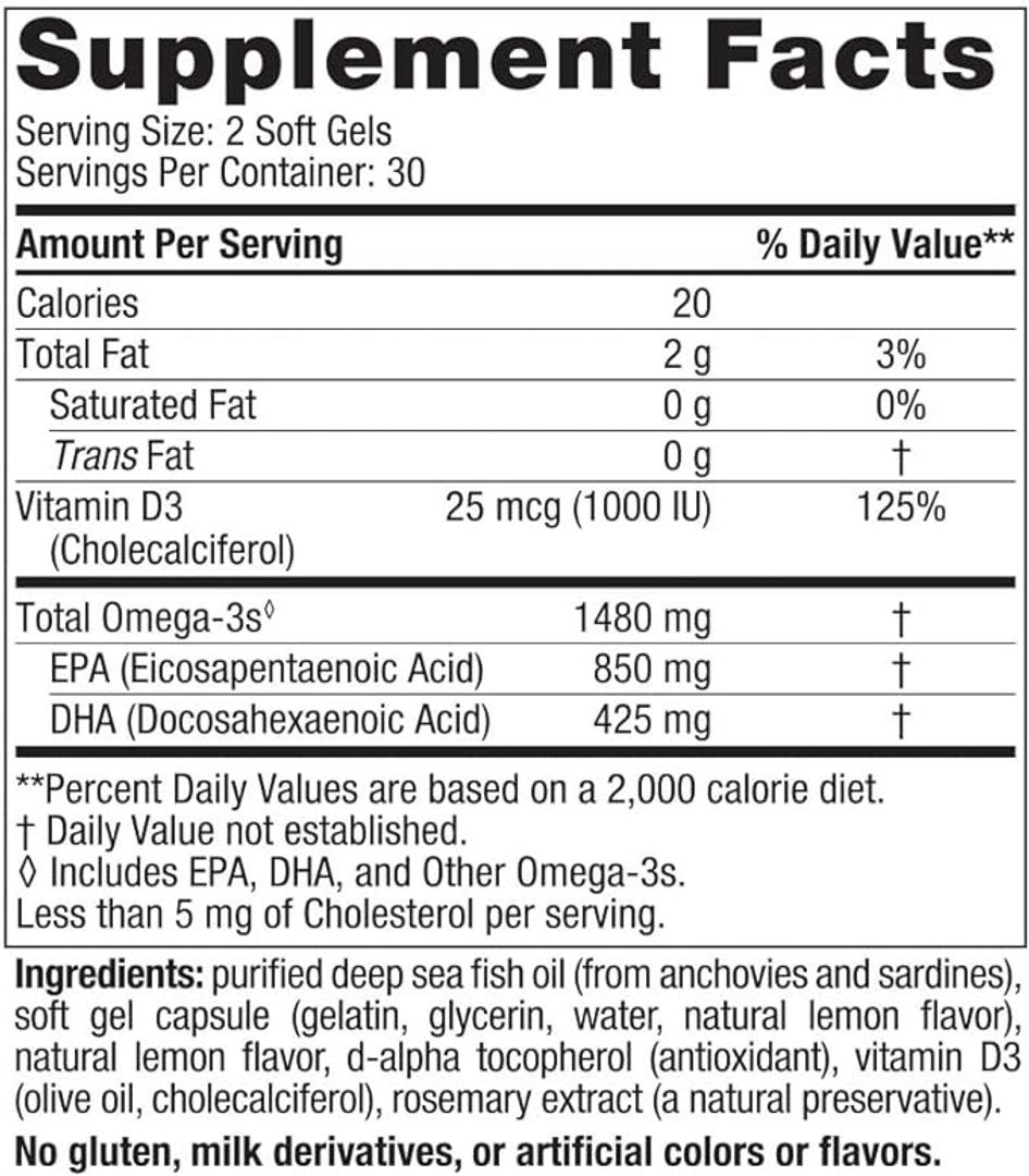 Omega 3  xtra 1480mg vitamina D3  1000IU  60 softgels NORDIC