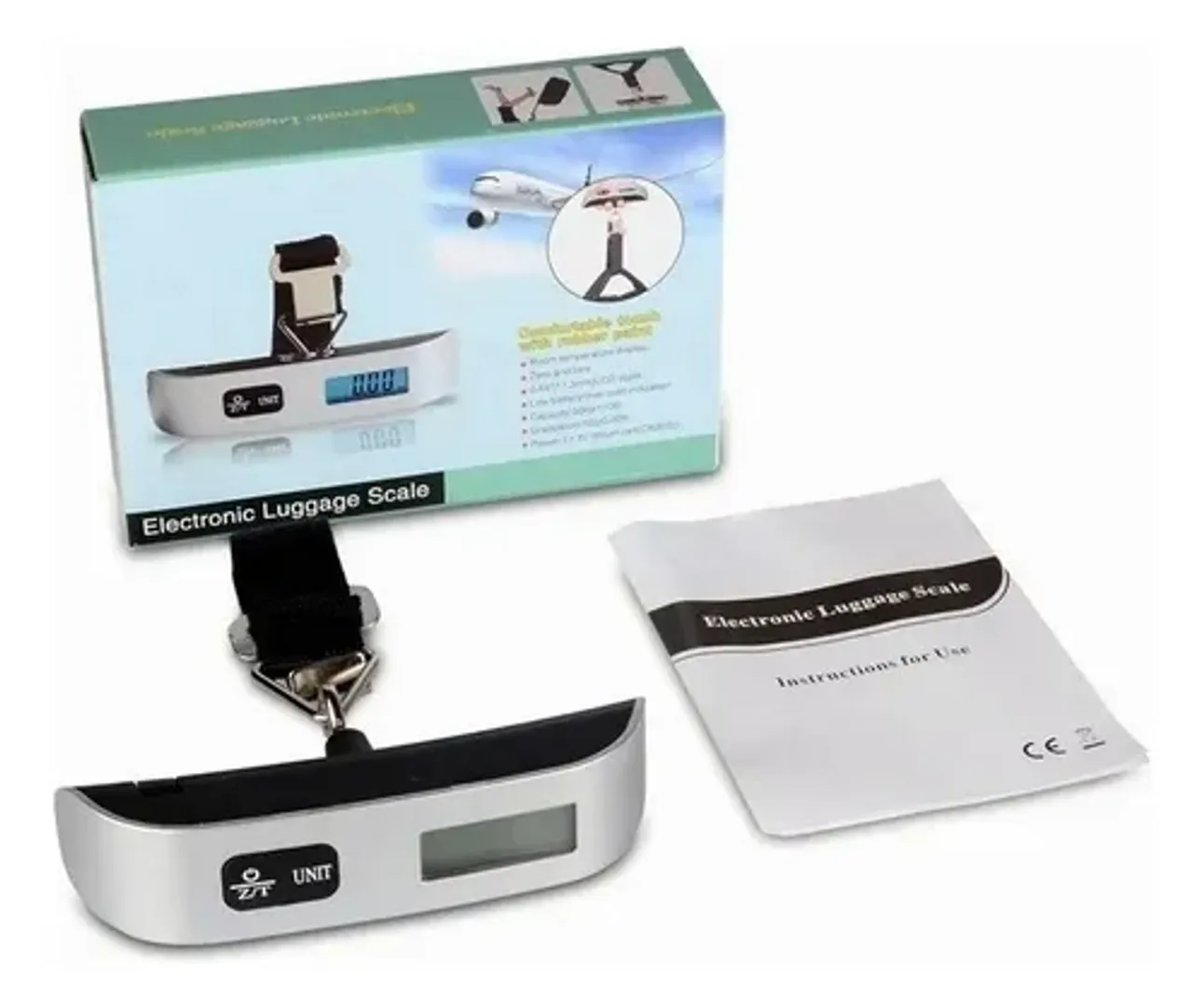 BASCULA DIGITAL EQUIPAJE MALETA PANTALLA LED PORTATIL