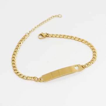 PULSERA PLACA CORAZÓN 6 X 43 MM ACERO - imagen 1