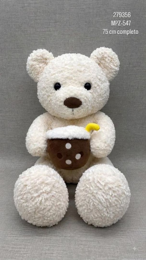 OSO PATAS LARGAS CHURCO CON BEBIDA 75 CM
