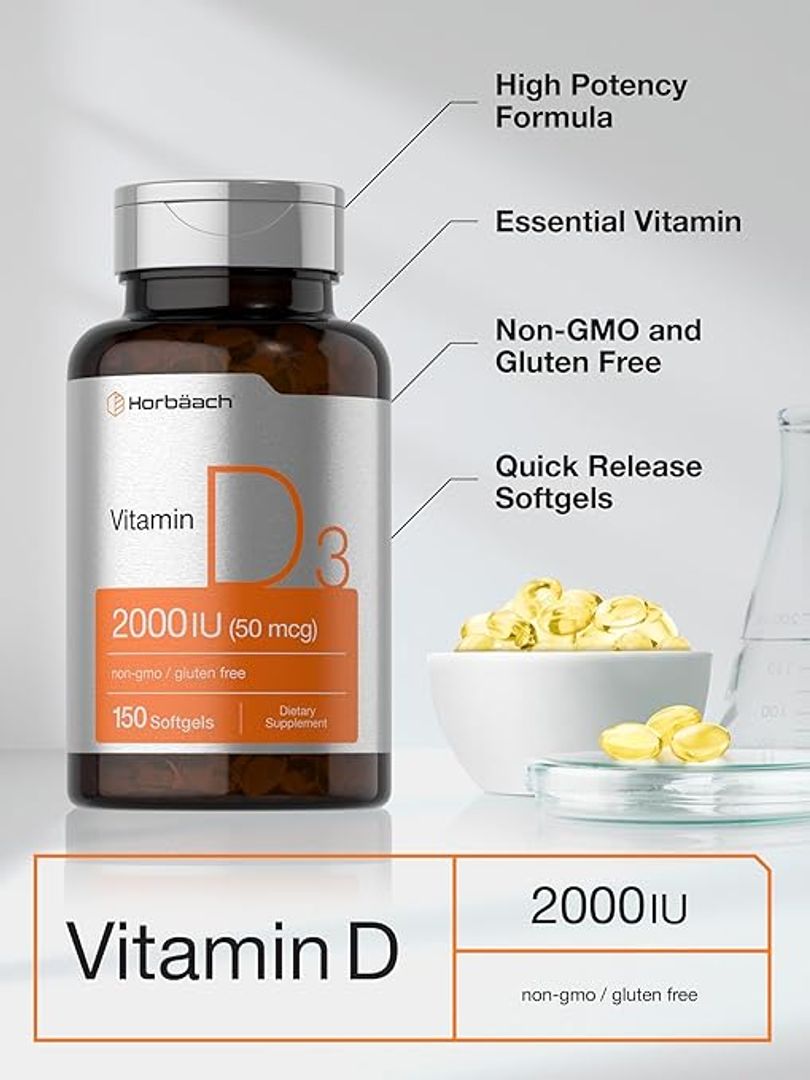 Vitamina D3 2000IU (50 mcg) 150  cap blandas Horbaach 