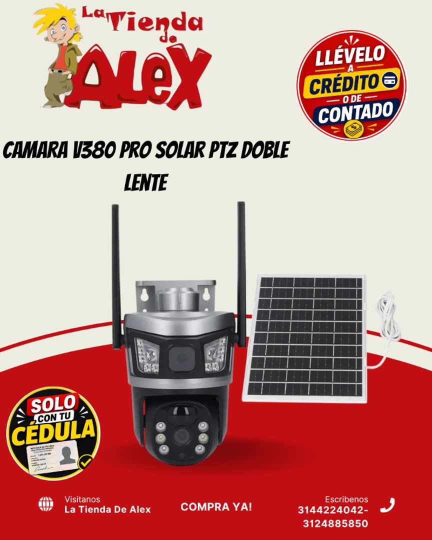 CAMARA V380 Pro Solar PTZ doble lente