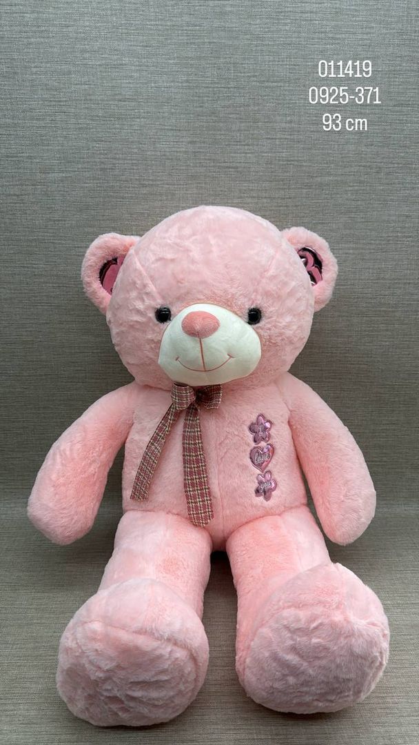 OSO PATAS LARGAS ROSADO CON CINTA 93 CM