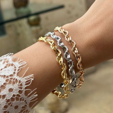 Imagen del producto Pulsera tres oros trenzada 