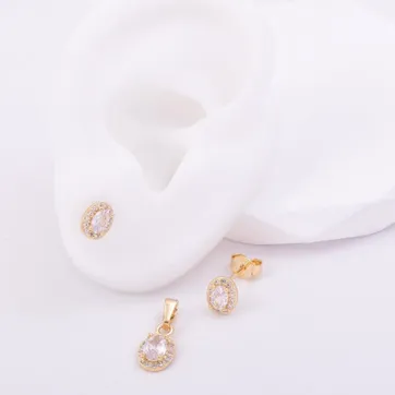 Imagen del producto Set dije y topo circones 