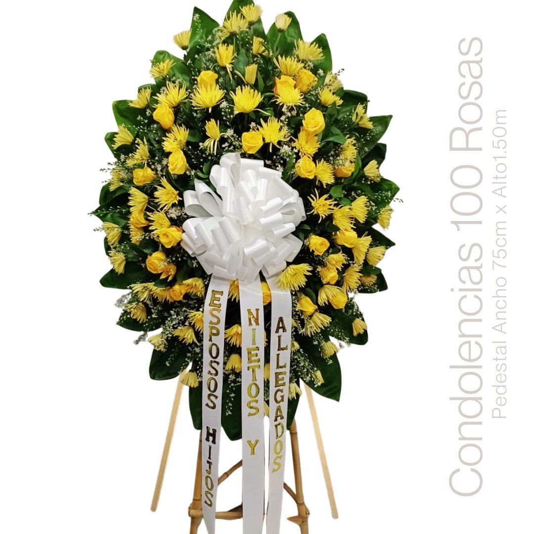 PEDESTAL CONDOLENCIAS 100 ROSAS