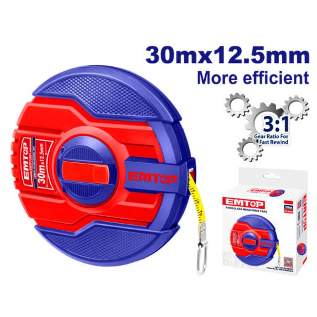 EMTOP DECAMETRO 30MTS CINTA FIBRA DE VIDRIO 12.5MM SUPER EMTOP