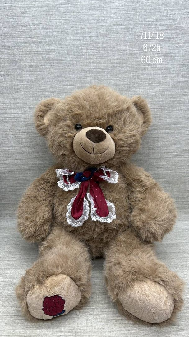 OSO FINO CON MOÑO DECORATIVO 60 CM