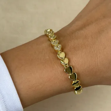 Imagen del producto Pulsera corazones circonias 