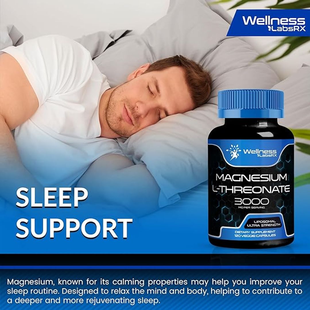 Magnesio  L treonato 120 UND, 3000 mg, treonato de magnesio ultra fuerte para el cerebro, apoyo al sueño, energía