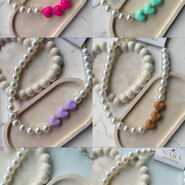 Collar Pearl Hearts - Trío Corazón - imagen 1