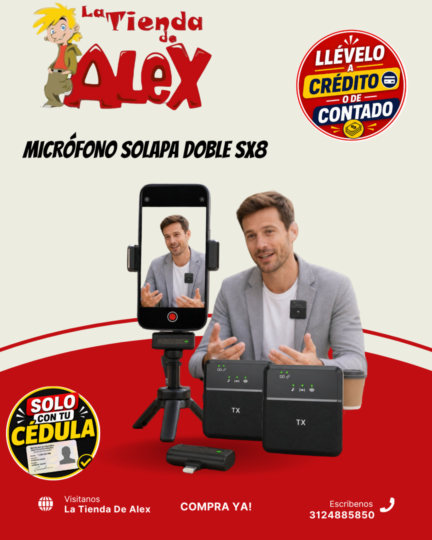MICRÓFONO SOLAPA DOBLE SX8