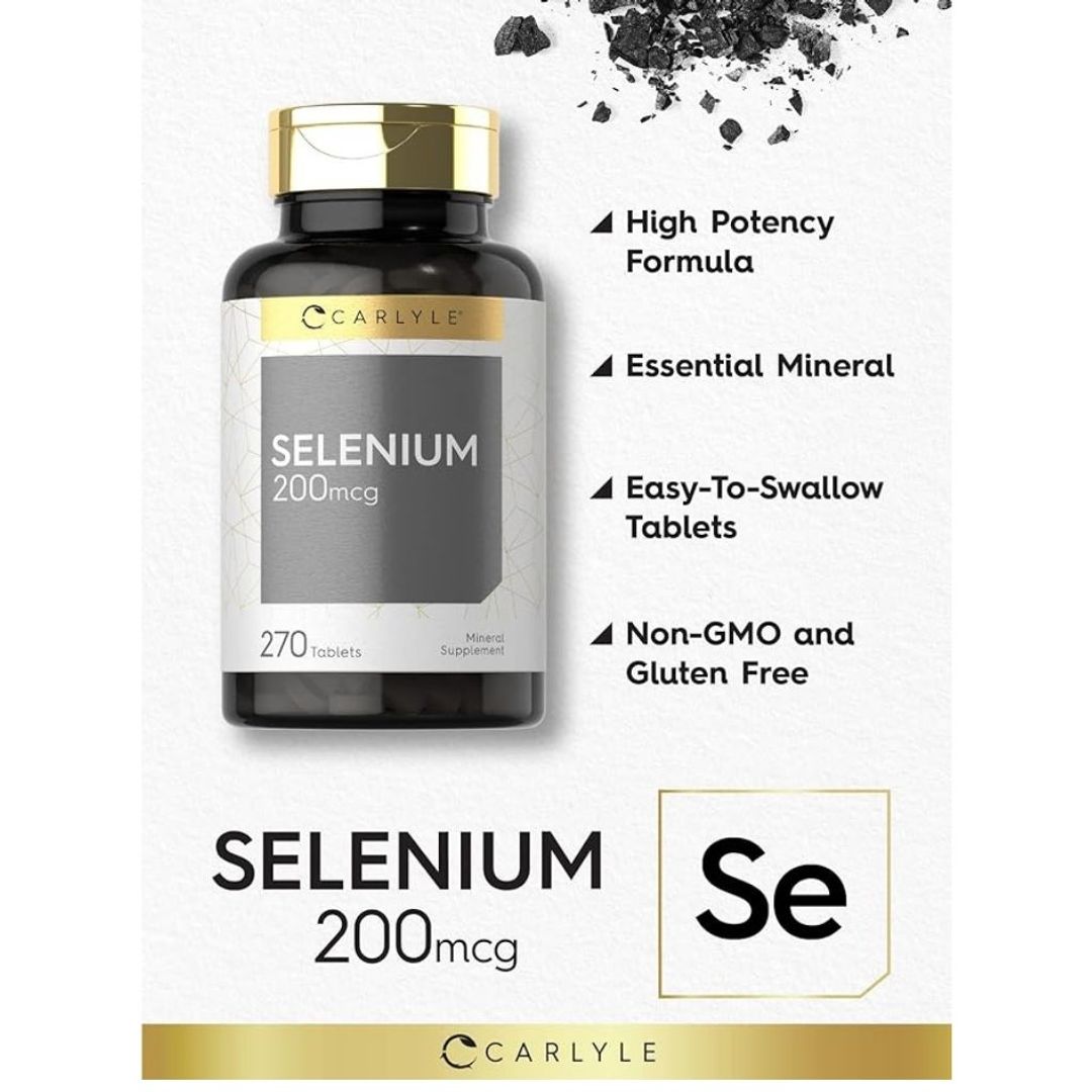 Selenio Tabletas de 200 mcg 270 tabletas CARLYLE
