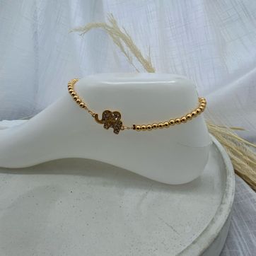 Imagen del producto Tobillera elefante, oro rosa, fantasía 