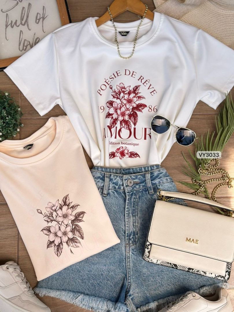 CAMISETA FRIA REGULAR RAMO FLOR AMOUR VY3033