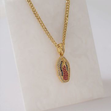 Imagen del producto Cadena cubana y dije Guadalupe 