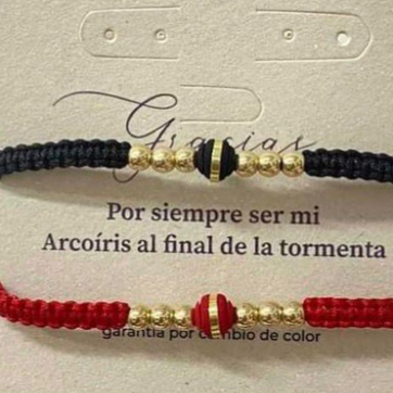 Imagen del producto Par pulseras tejidas balin 4mm y neopreno 6mm