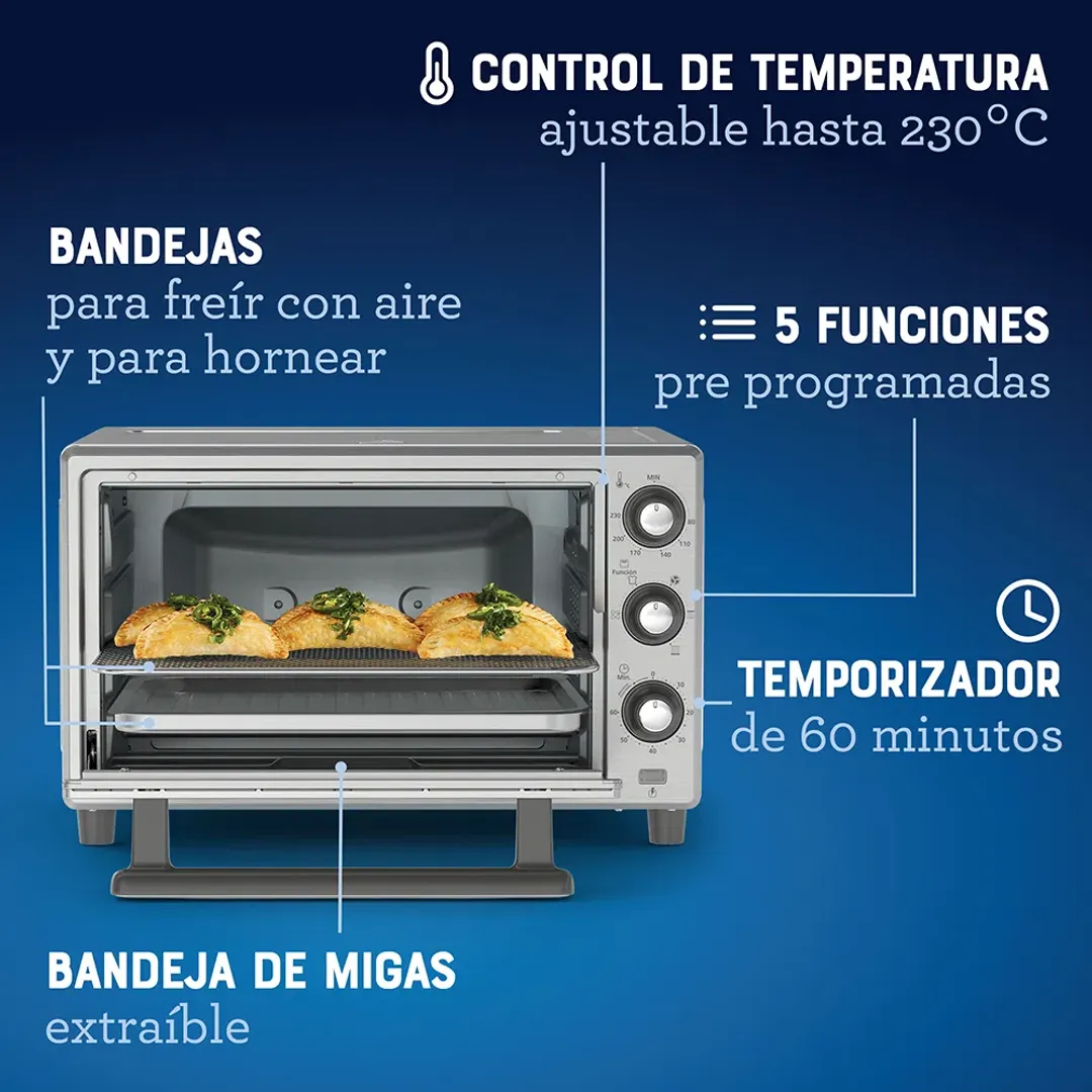 HORNO TOSTADOR, FREIDOR, 25 LITROS 