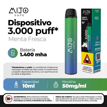 Imagen del producto Mijo Menta Fresca 3.000 Puffs