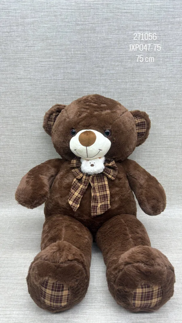 OSO PATAS LARGAS MOÑO CUADROS 75 CM