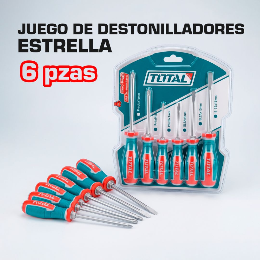 JUEGO DE DESTONILLADORES ESTRELLA 6 PIEZAS