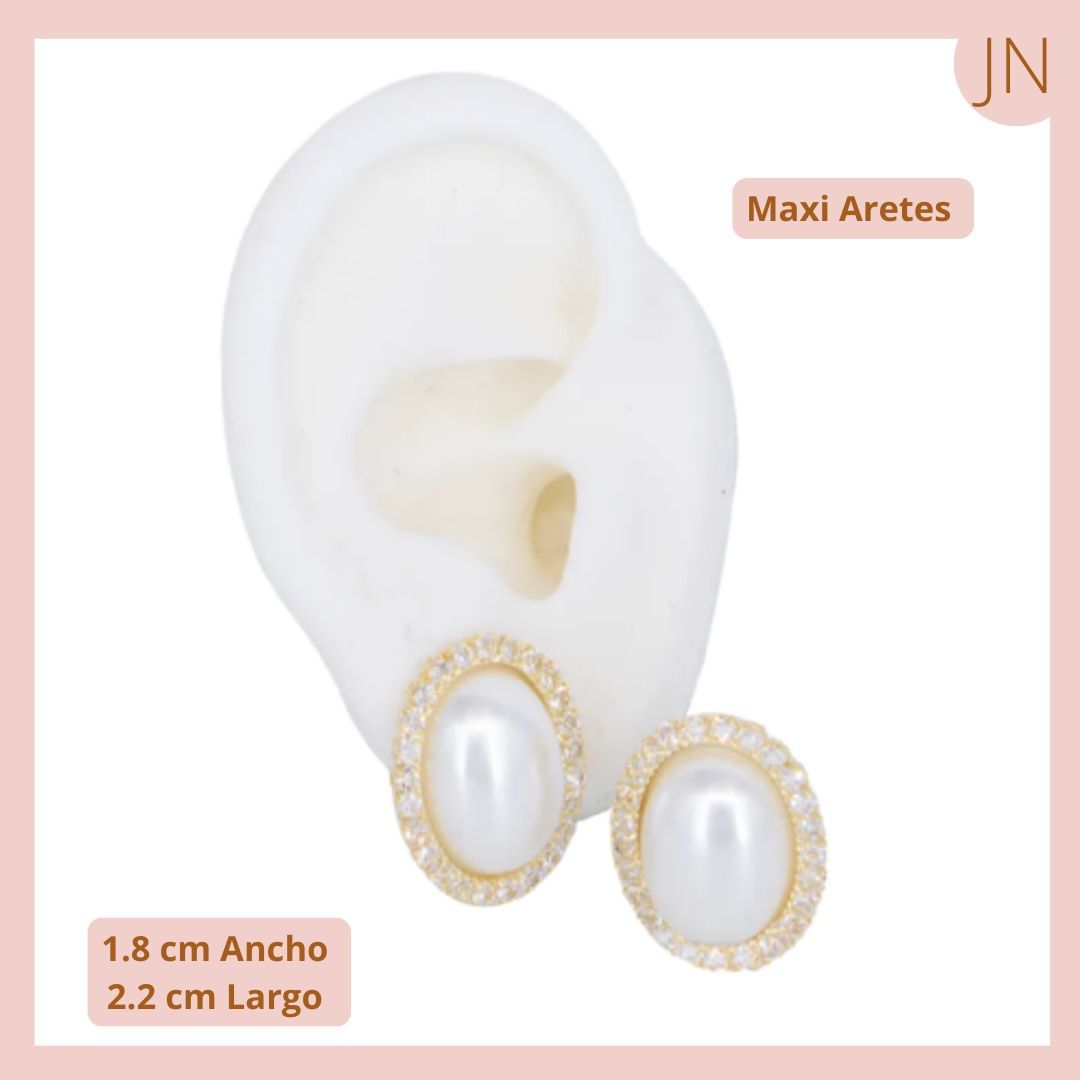 Maxi Aretes Topo Perla 