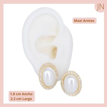 Maxi Aretes Topo Perla  - imagen 2