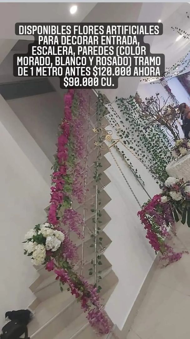 FLORES COLGANTES CON FLOR ORQUIDEA ARTIFICIAL