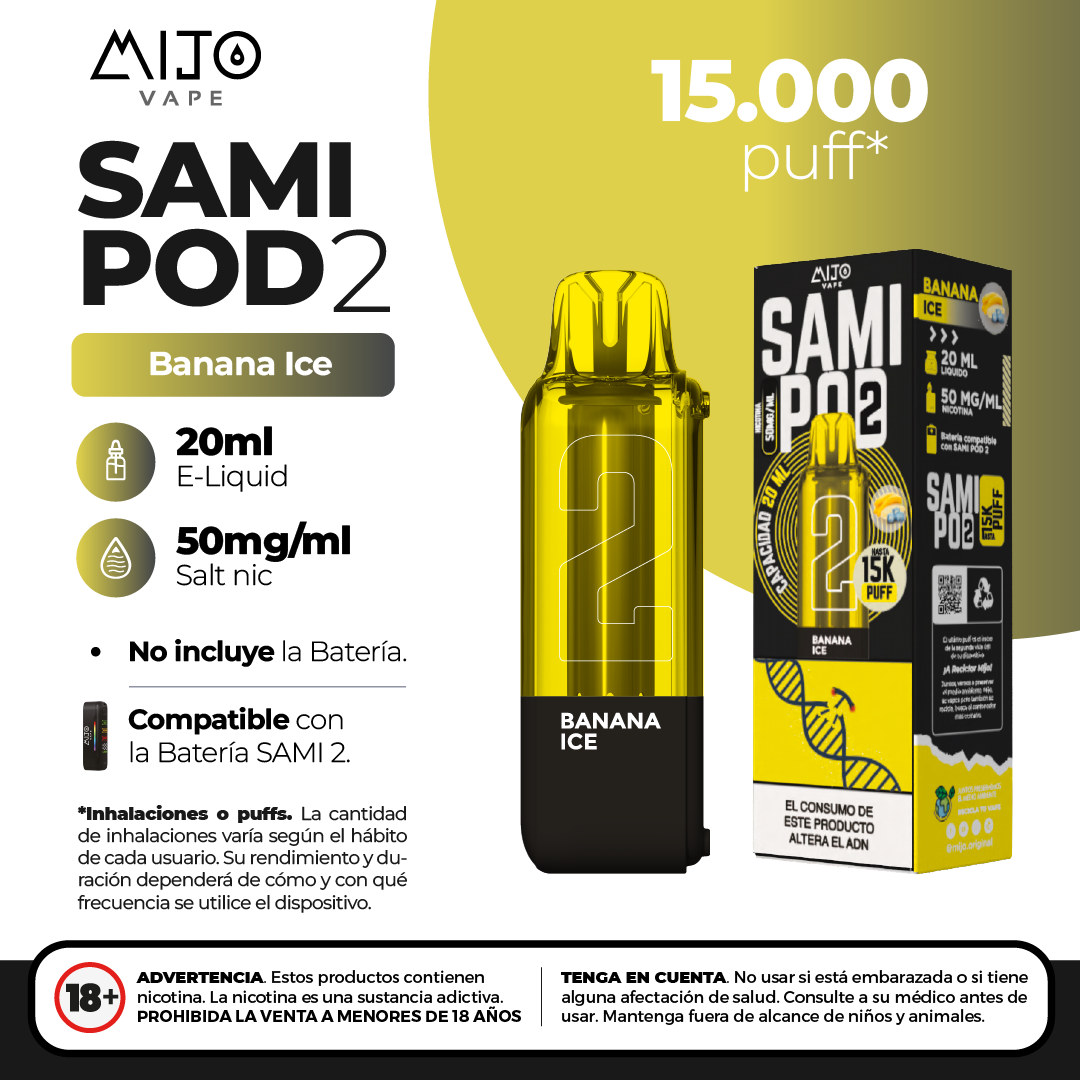 Mijo Sami Pod Banana Ice 15.000 Puffs