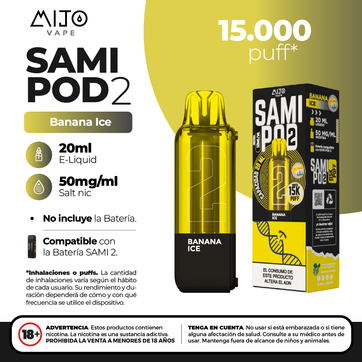 Imagen del producto Mijo Sami Pod Banana Ice 15.000 Puffs