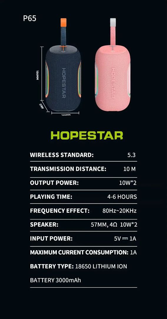 PARLANTE HOPESTAR P65