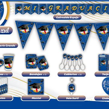 Imagen del producto DECORACIÓN DE GRADO AZUL 