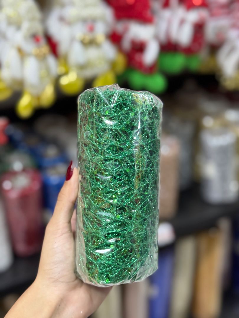 Rollo de Malla Decorativa Calada con Glitter