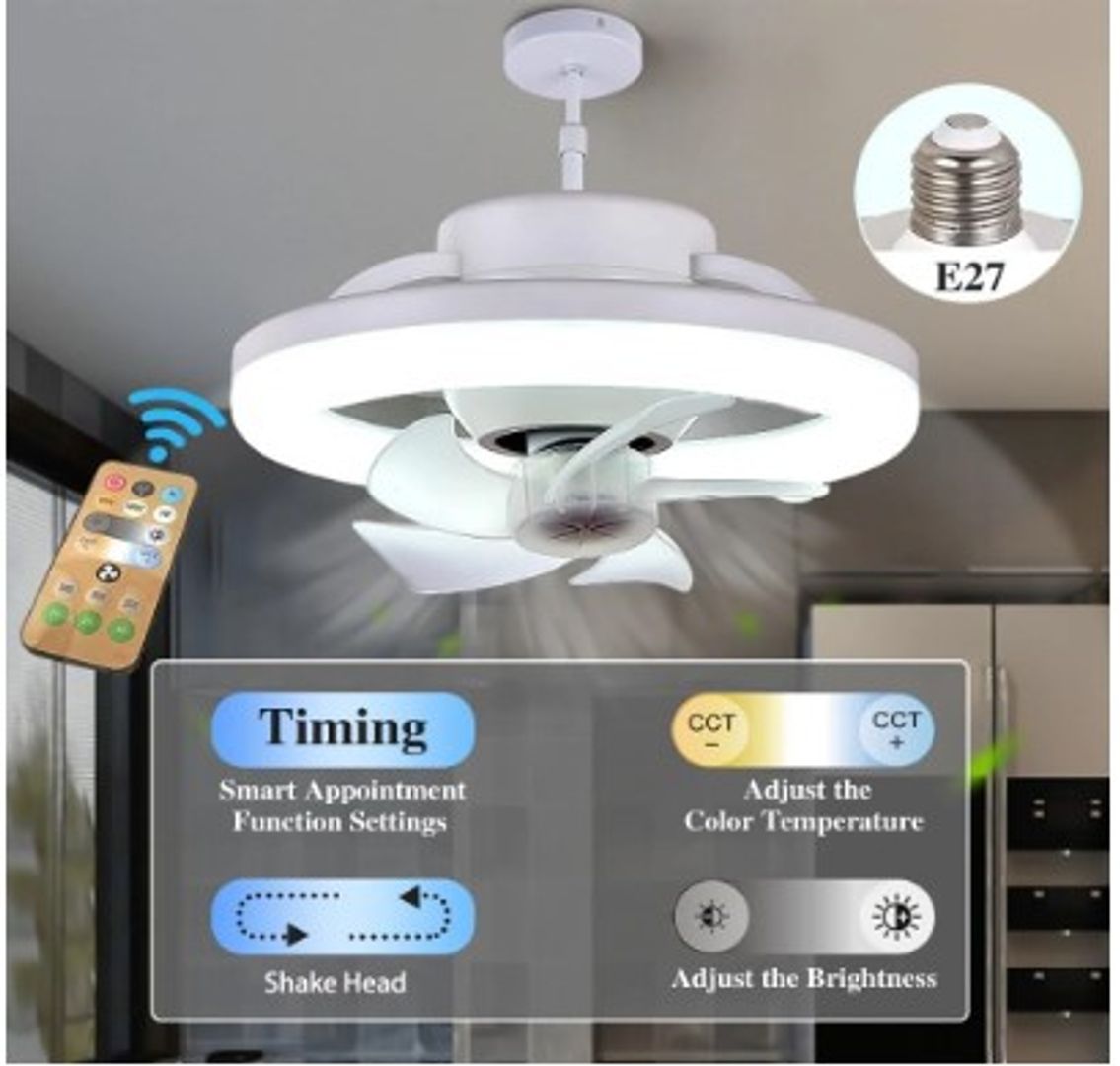  lámpara de iluminación, ventiladores silenciosos para el hogar 48 W E27