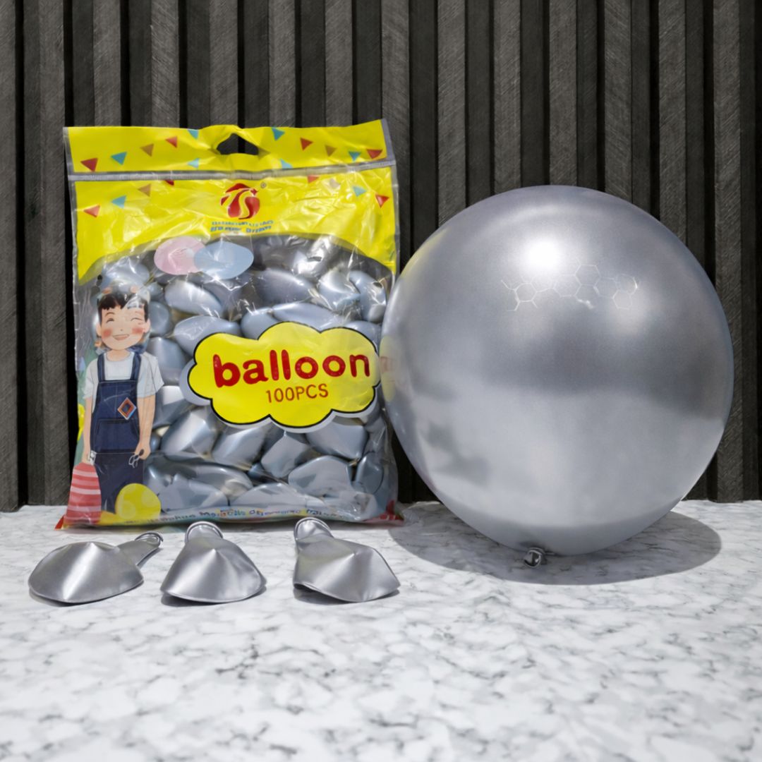 GLOBO R12 x 100 UNIDADES PLATA  SATINADA