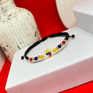 Pulsera medalla mapa colombia balin 4mm italy - imagen 1