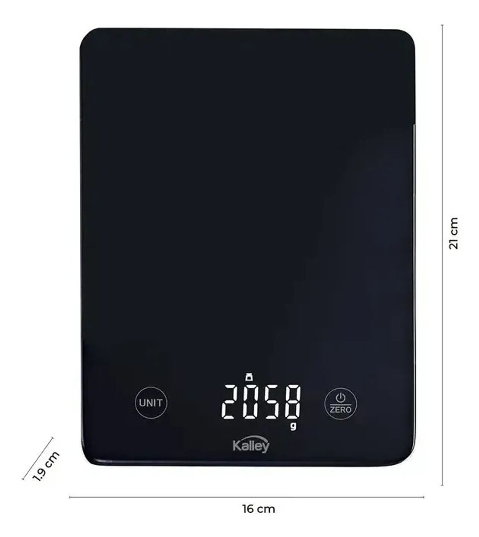 GRAMERA DE COCINA KALLEY VIDRIO TEMPLADO