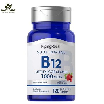 Vitamina B12 Sublingual 1000MCG 120Tablets PIPINROCK - imagen 1