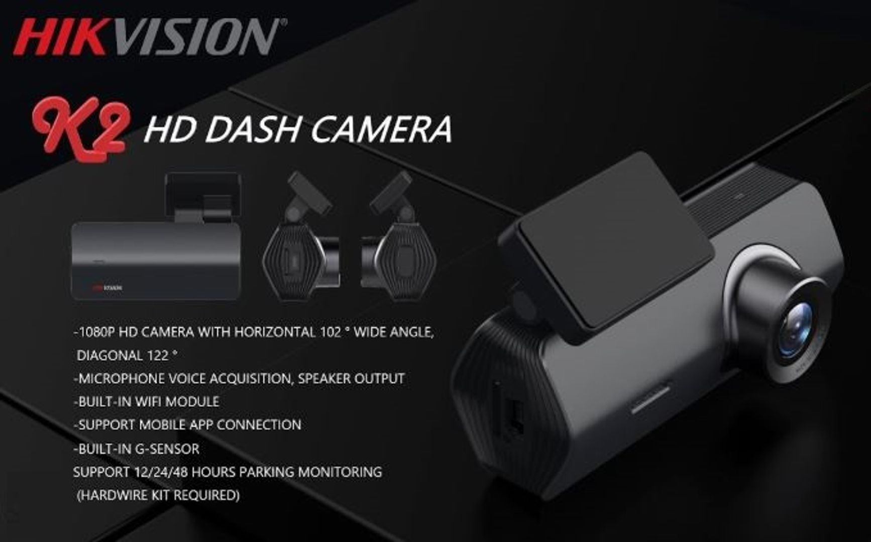 Cámara Vehicular Carro K2 (Dash Cam) Hikvision